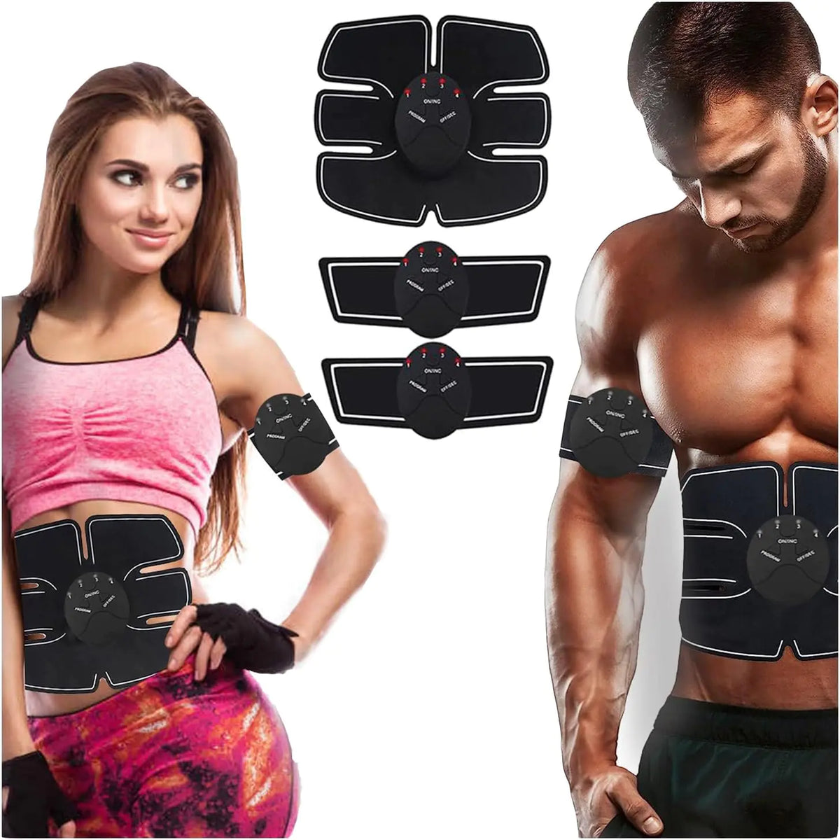 Tschenhao Fitness Belt Abdominal Toning Belt ABS Training Belt Ab Trainer Fitness Equipment for Men Woman Abdomen/Arm/Leg Home Stimulator Muscle Powered for Muscle Conditioning Gray Large