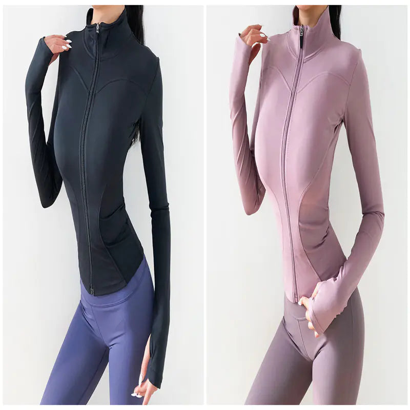 Fitness Crop Top Sweatshirt and Gym Jacket